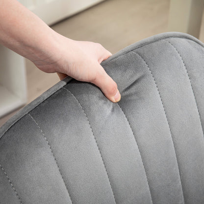 HOMCOM Schreibtischstuhl Höhenverstellbarer Bürostuhl Drehbar Homeoffice Stuhl mit Rücken- und Armlehne Grau