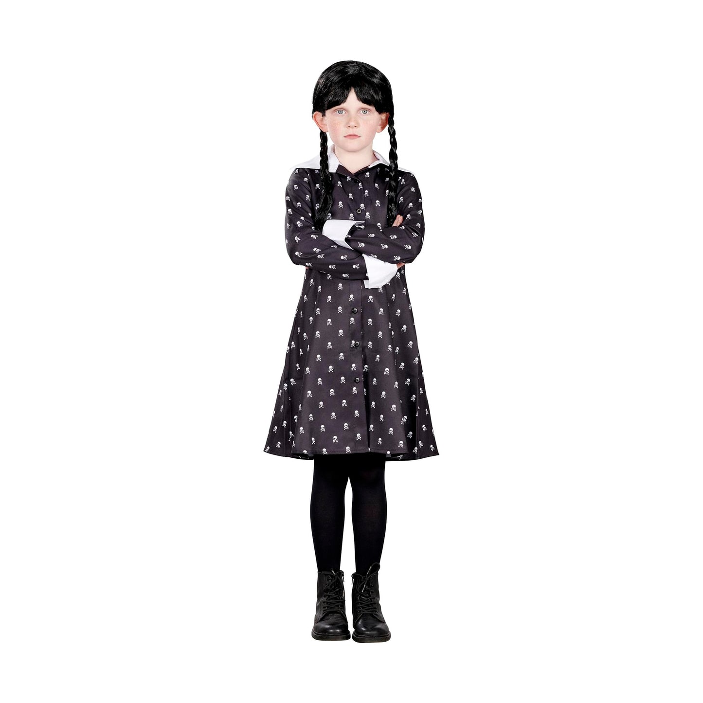 Gothic Girl Skull Dress Child Costume | Medium