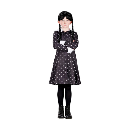Gothic Girl Skull Dress Child Costume | Medium