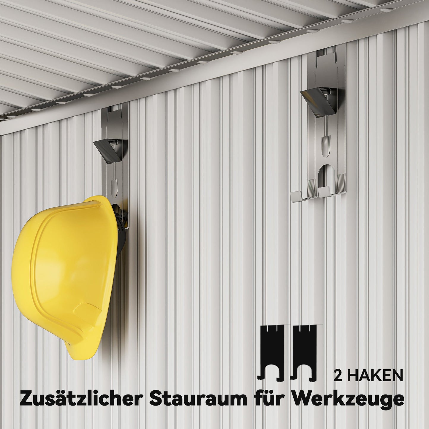 Outsunny Gartenschuppen, Geräteschuppen mit Fenstern, Lüftungsöffnungen, Schiebetür, wasserdichter Stahl, wetterfest, Dunkelgrau