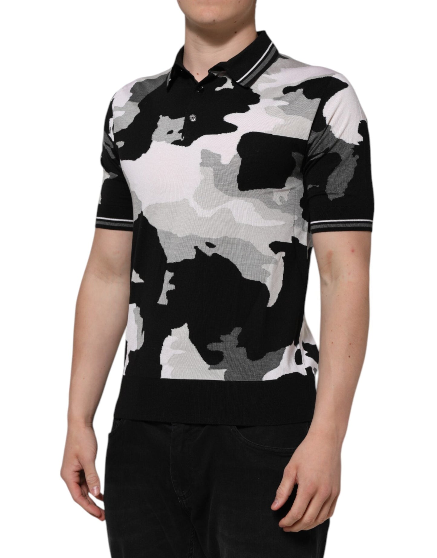 Multicolor Camouflage Collared Polo T-shirt