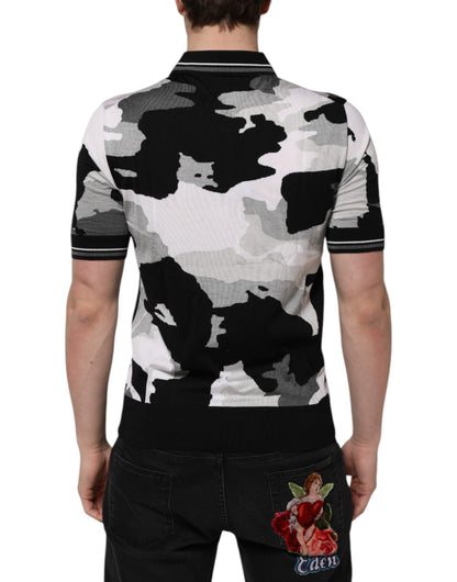 Multicolor Camouflage Collared Polo T-shirt