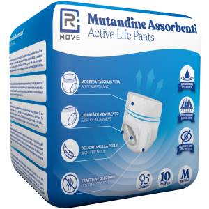 1 Conf. da 10 pz M Mutandine Assorbenti ActiveLife Adulto RMOVE