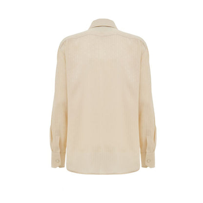 Beige Silk Pattern Shirt