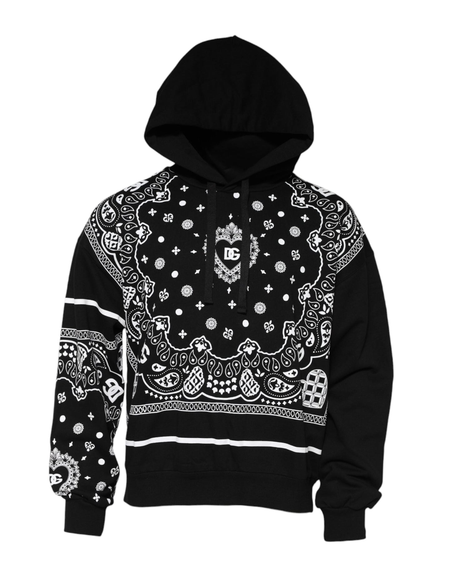Black Bandana Hooded Men Sweatshirt Sweater