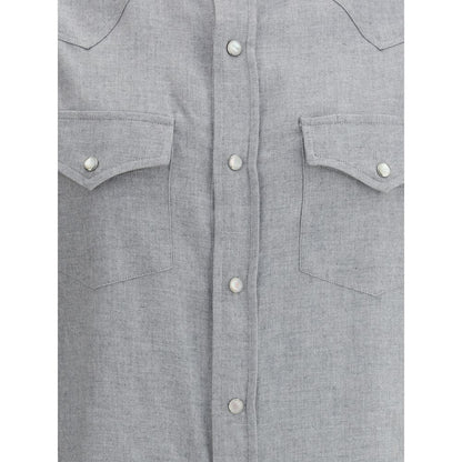 Gray Cotton Pattern Shirt
