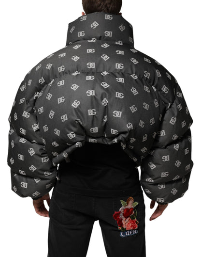 Black DG Monogram Full Zip Puffer Men Jacket