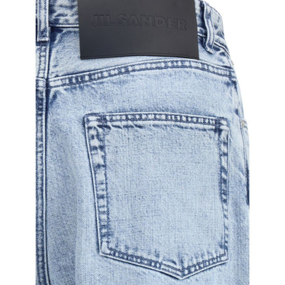 Light Blue Cotton Straight-Leg Jeans