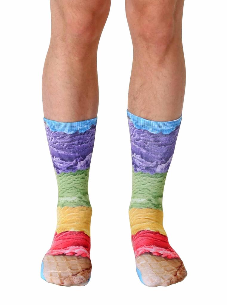 Ice Cream Photo Print Crew Socks