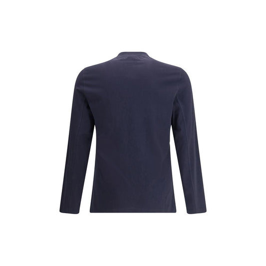 Blue Cotton Long Sleeve T-Shirt