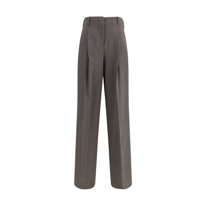 Gray Elastane Dress Pants