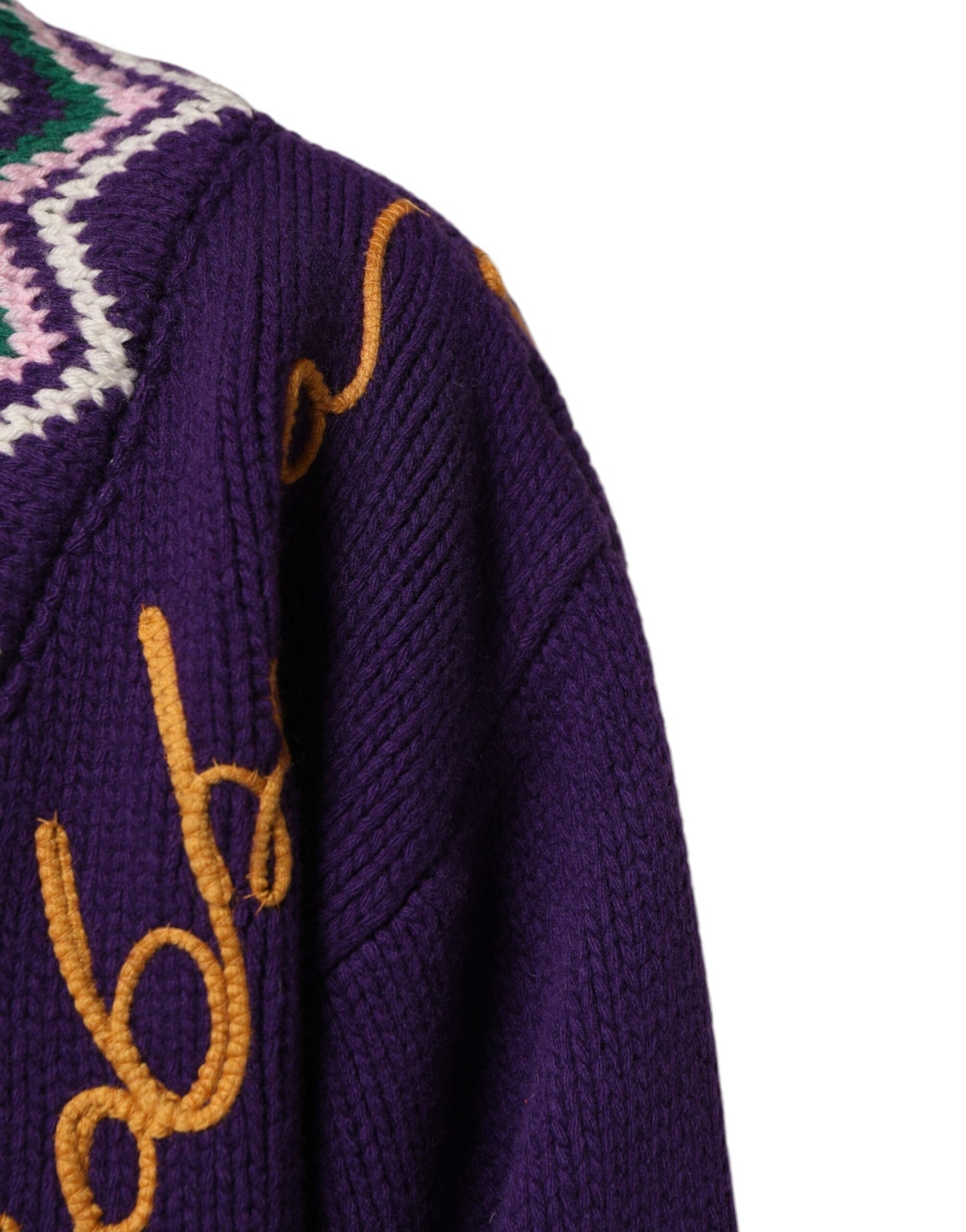 Purple Wool DG Logo Men Knit Pullover Sweater