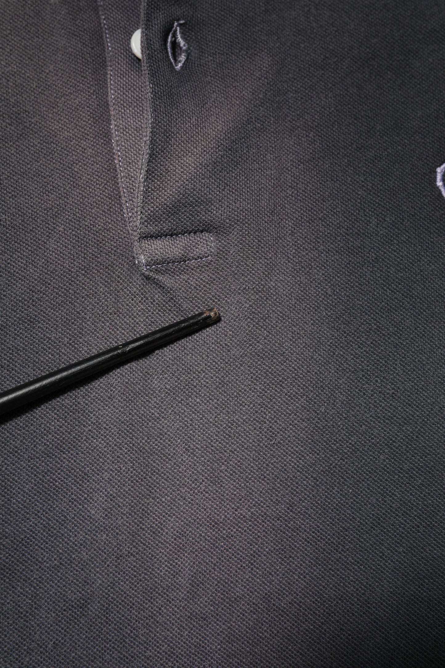 Gray Cotton Crown Collared Men Polo T-shirt