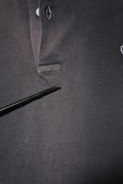 Gray Cotton Crown Collared Men Polo T-shirt