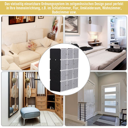 HOMCOM DIY Kleiderschrank Regalsystem mit 2 große und 9 kleinen Würfeln DIY-Würfelregal, Schuhregal, Aufbewahrungsregal für Büchern Spielzeug Schwarz 111 x 47 x 145 cm