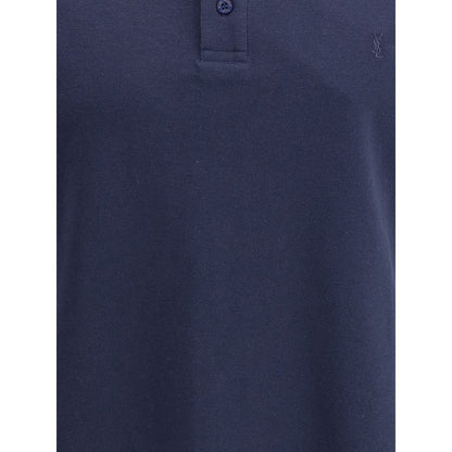 Blue Cotton Polo Shirt
