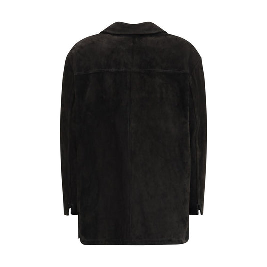 Black Calf Leather Bos Taurus Coat