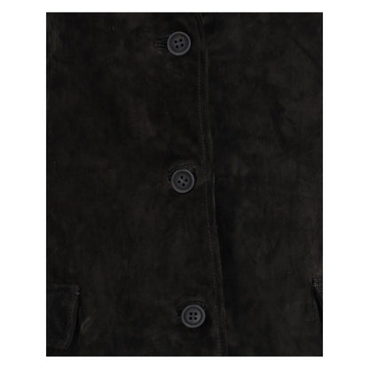 Black Calf Leather Bos Taurus Coat