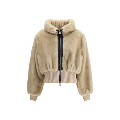 Beige Polyester Bomber