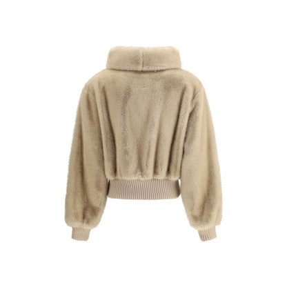 Beige Polyester Bomber