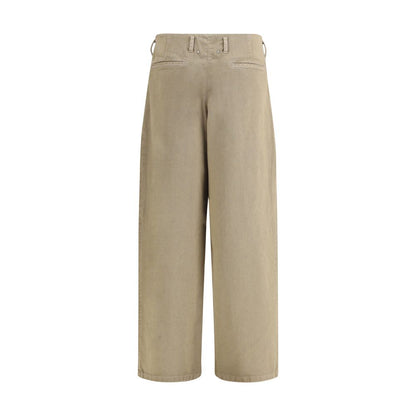 Bicolor Cotton Casual Pants