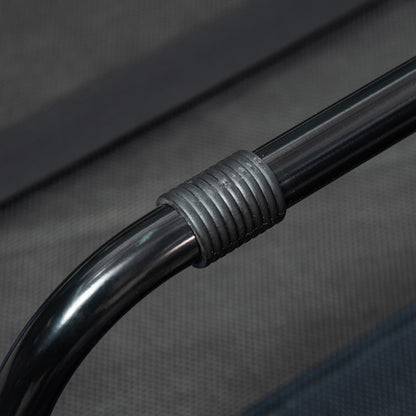 PawHut Hundebett, faltbar, Outdoor-Hundebett, erhöhter Stand, 122 cm x 92 cm x 23 cm, Blau + Schwarz