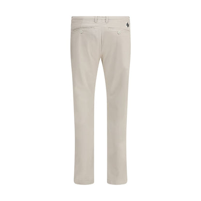 Beige Cotton Casual Pants