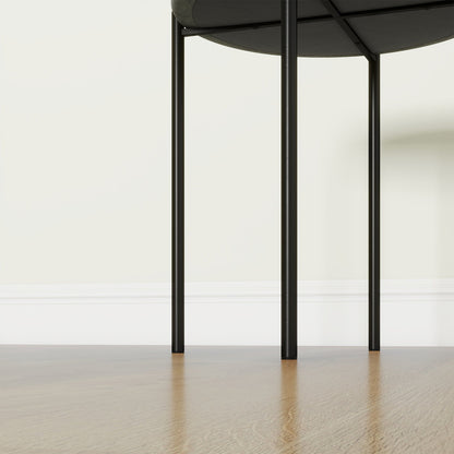 HOMCOM Küchenhocker 4-er Set, stapelbar, Samtoptik, bis 100kg, Stahlrahmen, 41,5 x 41,5 x 46 cm, Dunkelgrau