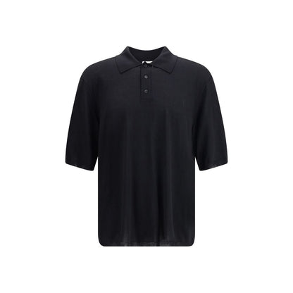 Black Wool Polo Shirt