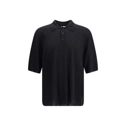 Black Wool Polo Shirt