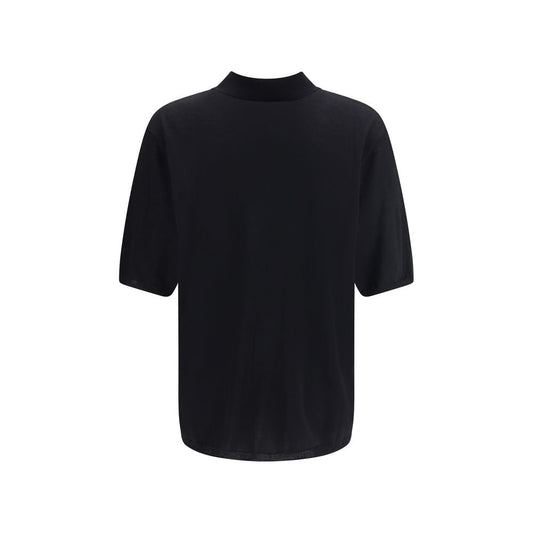Black Wool Polo Shirt