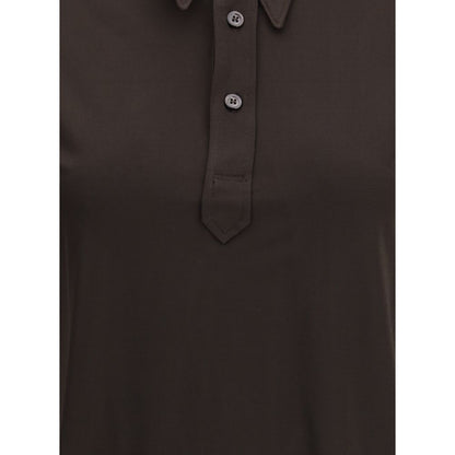 Brown Viscose Polo Shirt