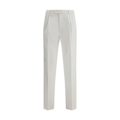 White Cotton Casual Pants