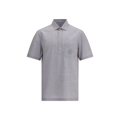 Gray Fleece Wool Polo Shirt