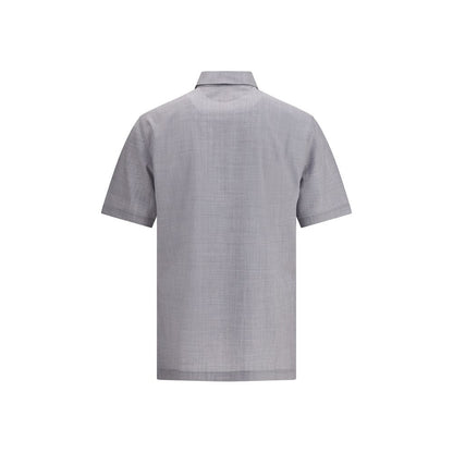 Gray Fleece Wool Polo Shirt