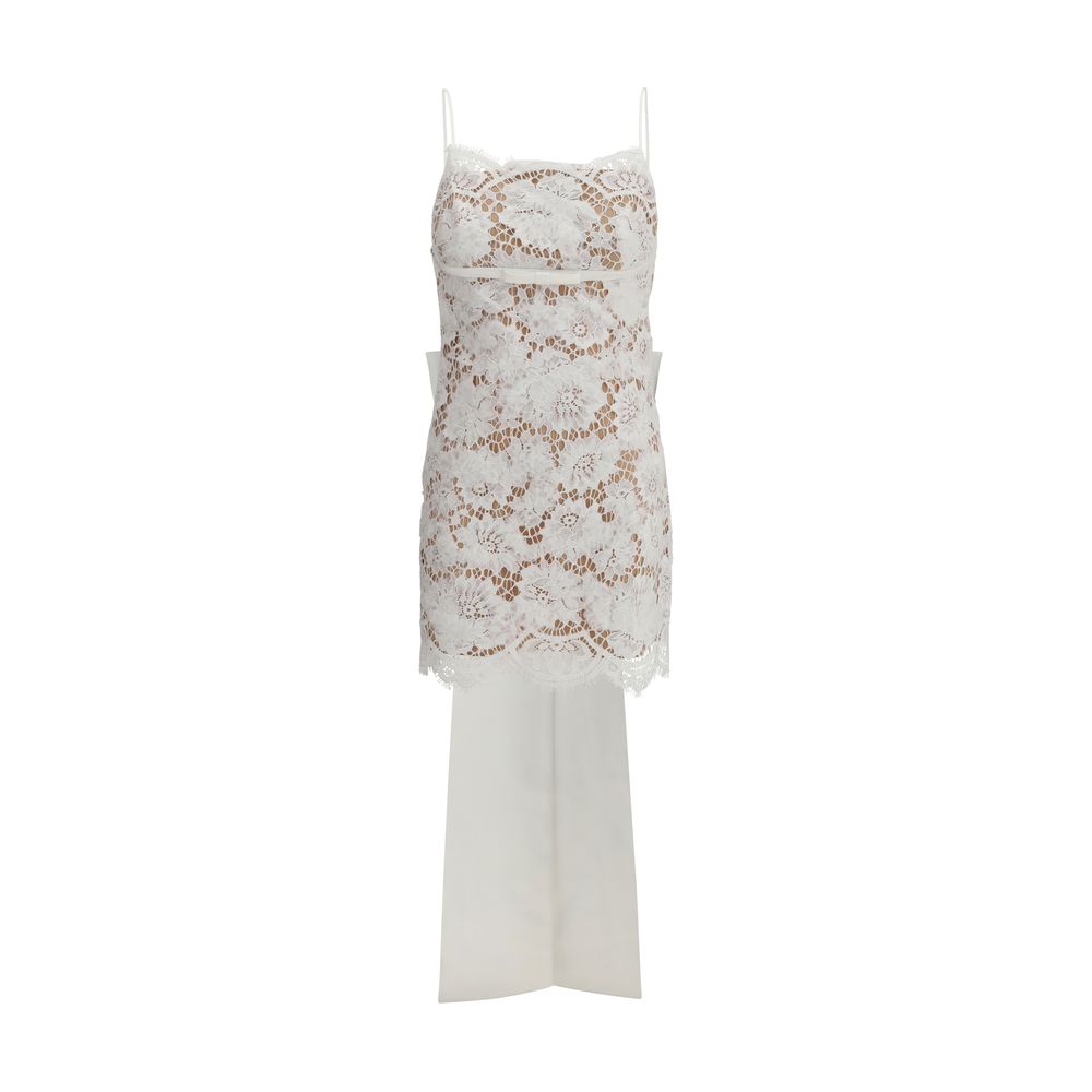 White Nylon Casual Dress