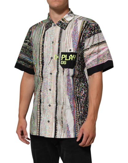 Multicolor Graphic Collared Casual Shirt