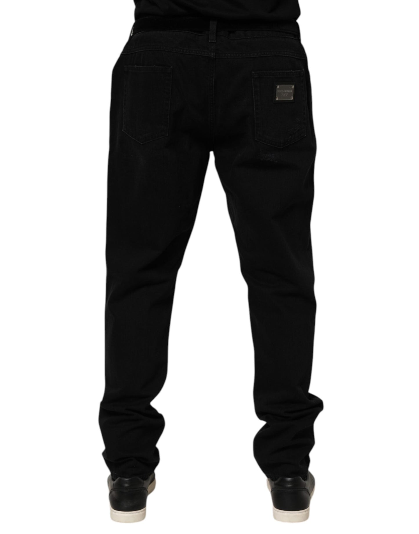 Black Cotton Regular Denim Men Trouser Jeans