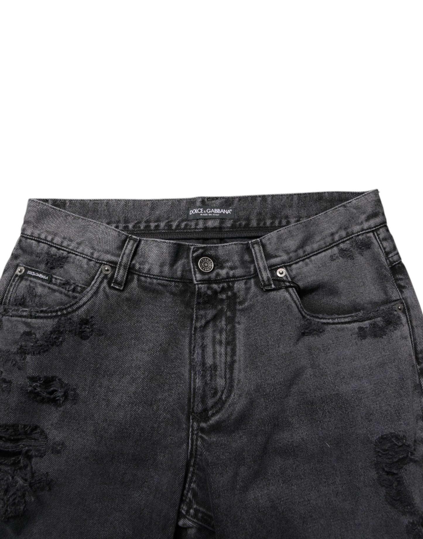 Black Tattered Skinny Cotton Men Denim Jeans