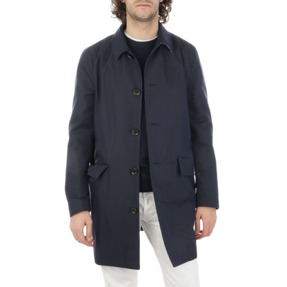Blue Cotton Men's Raincoat