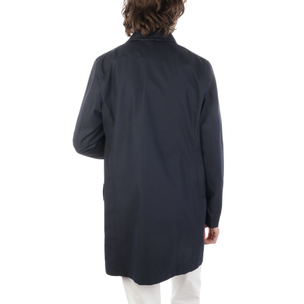 Blue Cotton Men's Raincoat