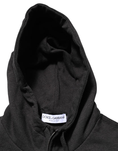 Black Logo FullZip Hooded Sweatshirt Sweater