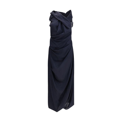 Blue Wool Casual Dress