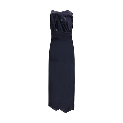 Blue Wool Casual Dress