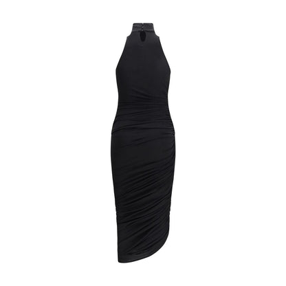 Black Acetate Casual Dress