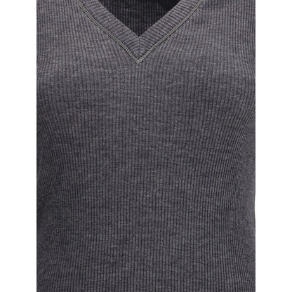 Gray Wool Long Sleeve T-Shirt