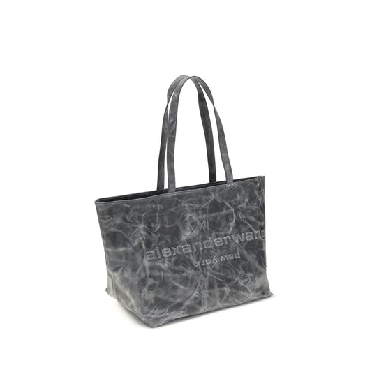 Gray Leather Shoulder Bag
