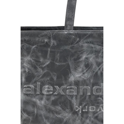 Gray Leather Shoulder Bag