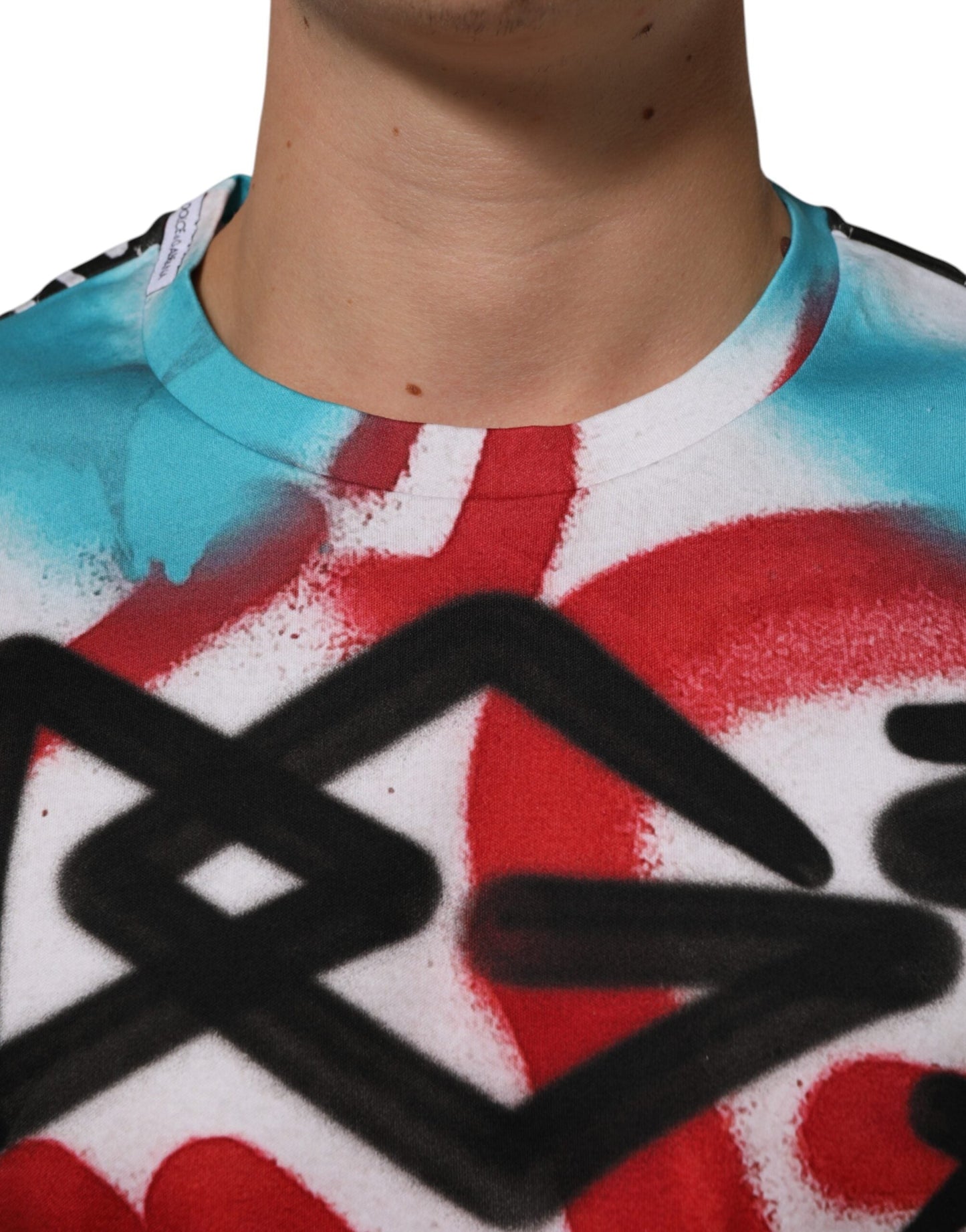 White Graffiti Crew Neck Short Sleeves T-shirt