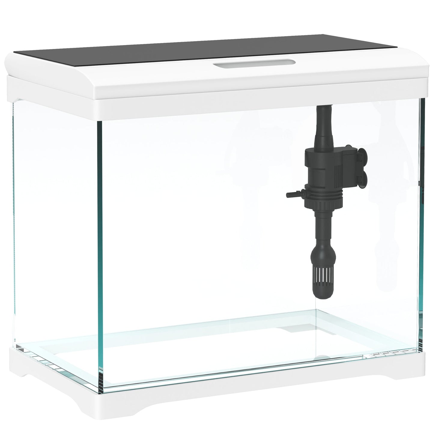 PawHut Aquarium, 17 L Tropenfischaquarium, leichte Pflege, klare Sicht, mit LED-Leuchten, 35L x 21B x 31H cm, Weiß+Schwarz